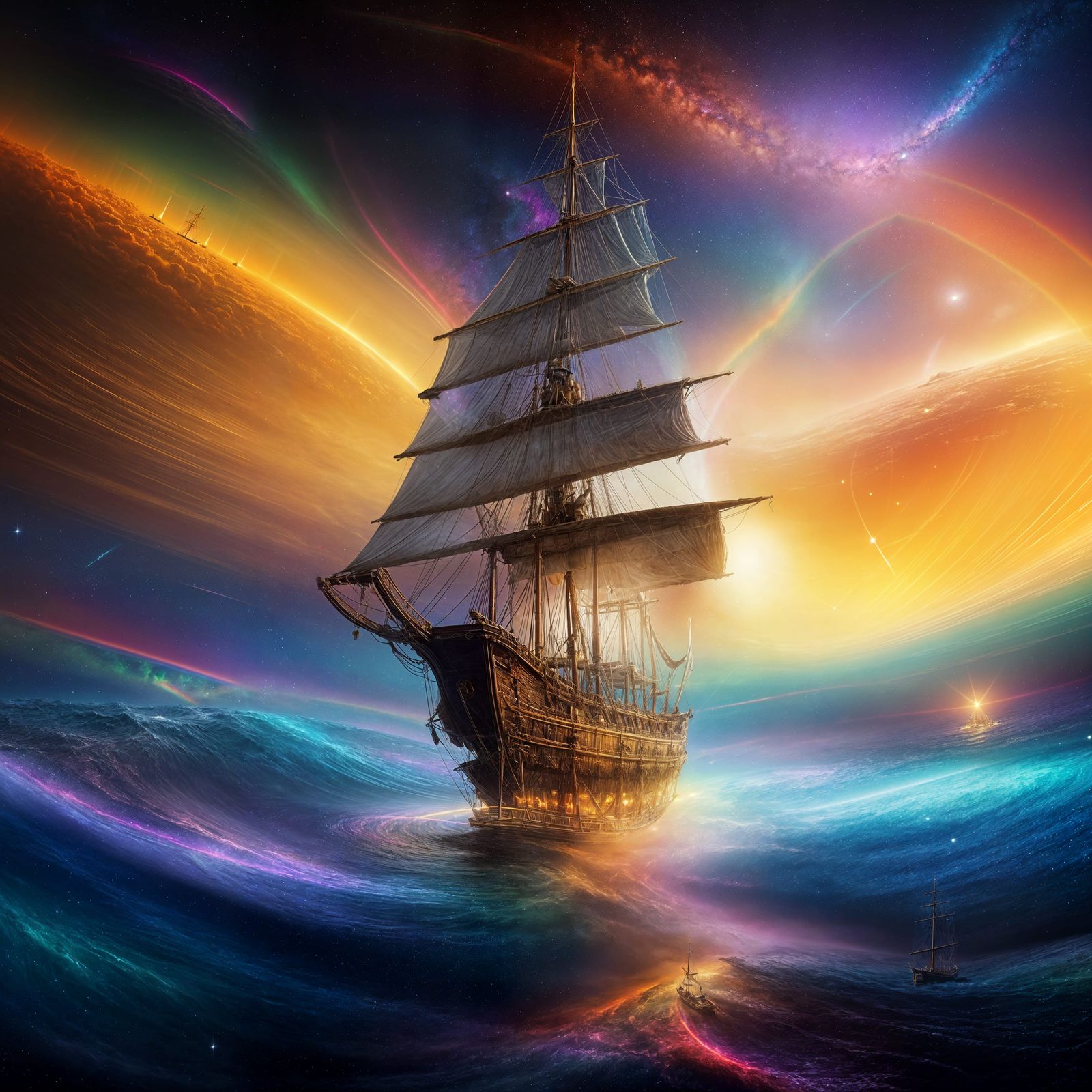 Cosmic Rainbow Sails 🌈⛵️