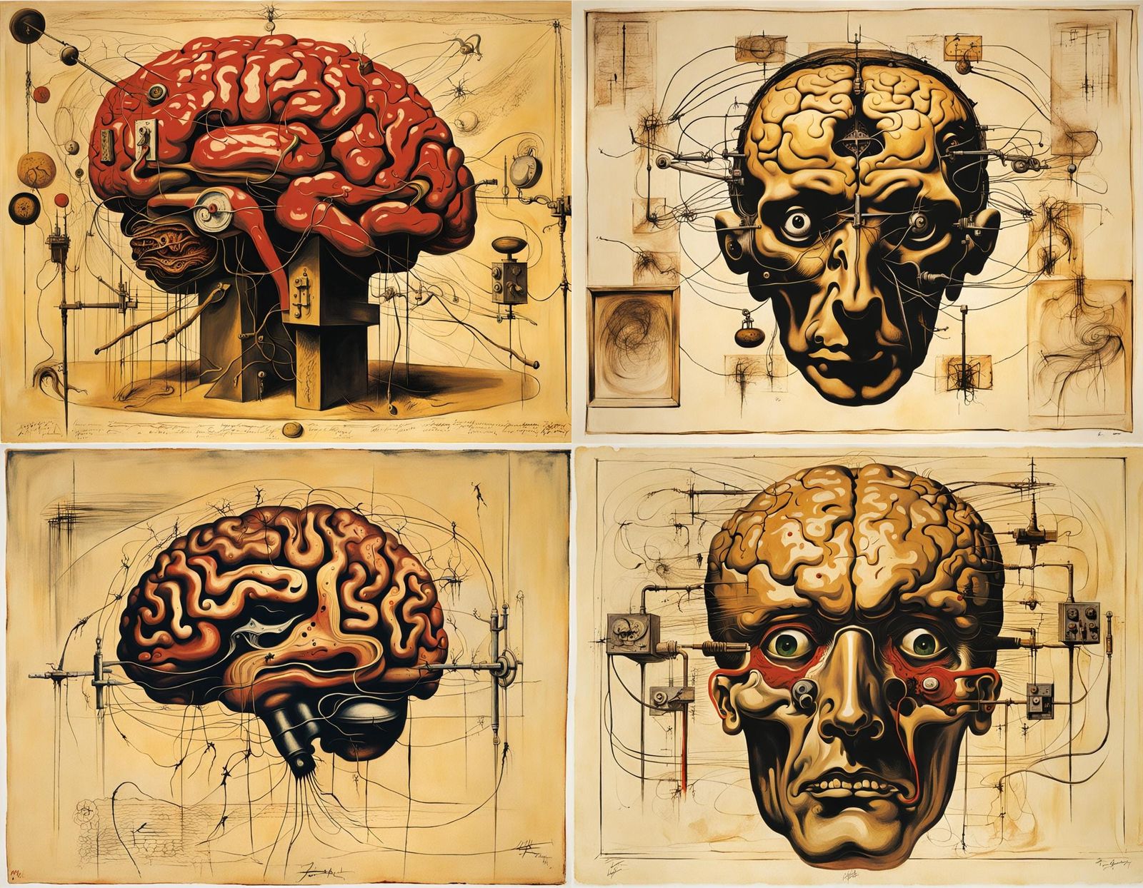 Surreal Brain Vivisection Inspired by Surrealist Masters