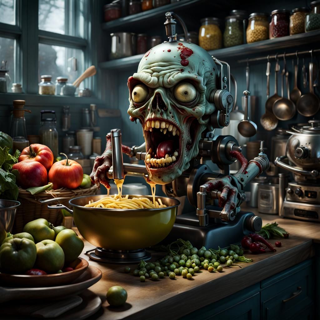 Terrifying Zombie Kitchen Mixer in Fantasycore Style