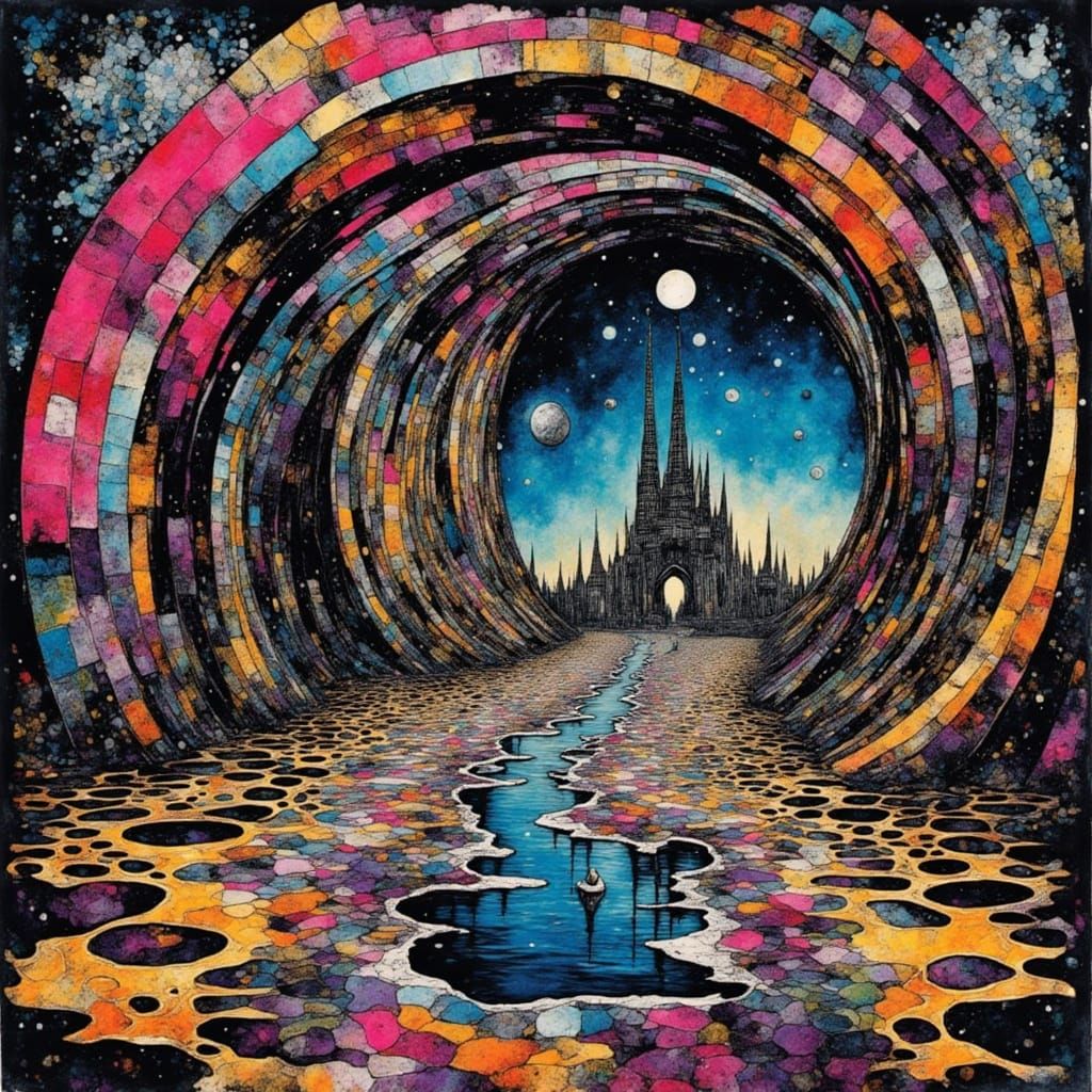 Psytrance Scene: Luminous Velocity in a Surreal Landscape