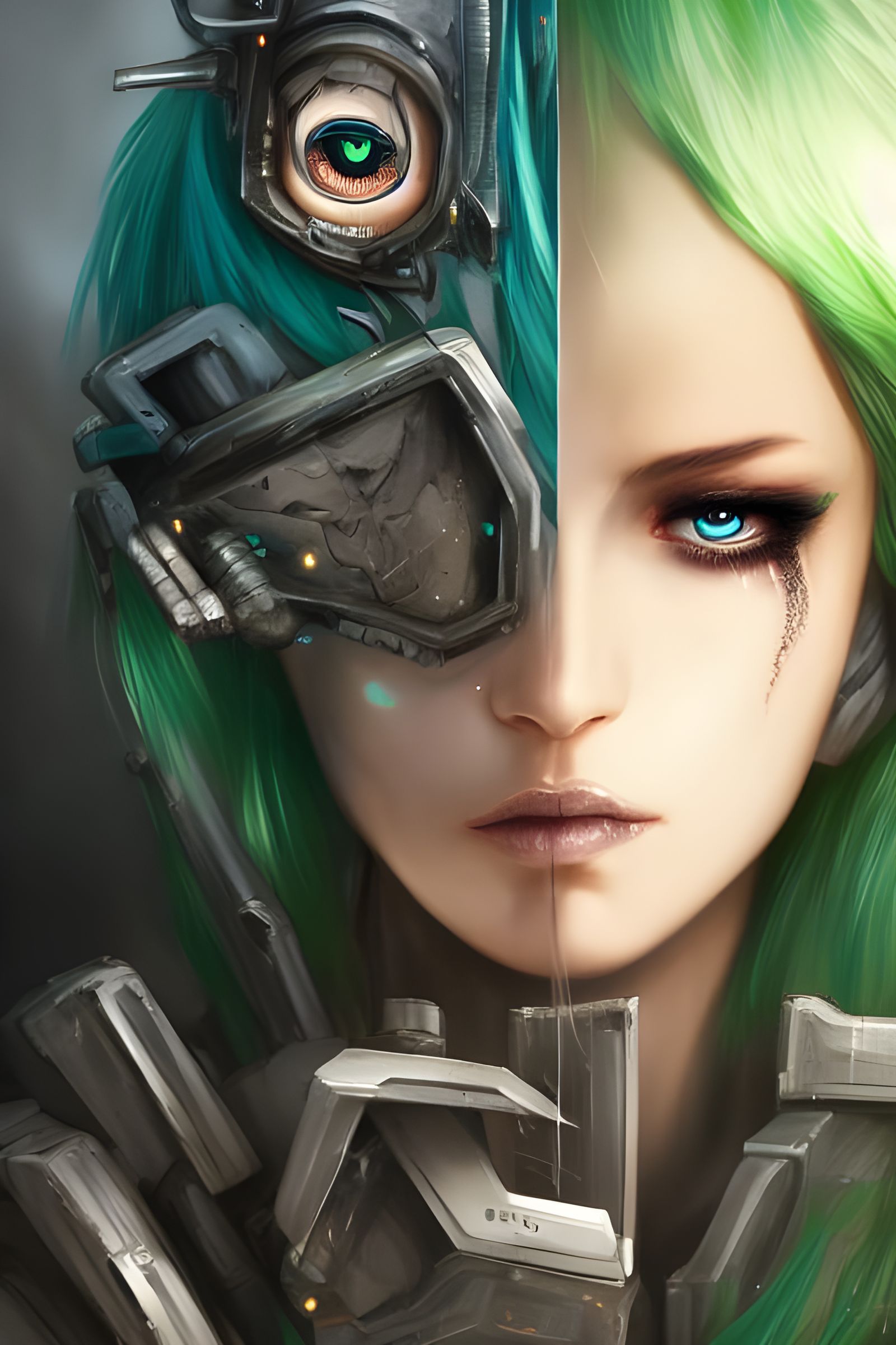 Cyberpunk Dark Elf Goddess in Hyper-Realistic Style