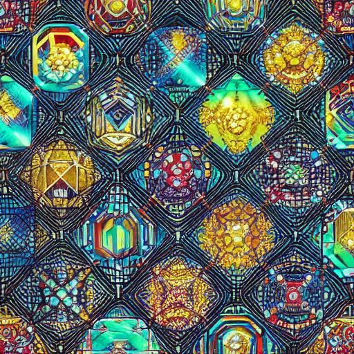 Ice hexagons otogones dots rectangles circles diamonds shini...