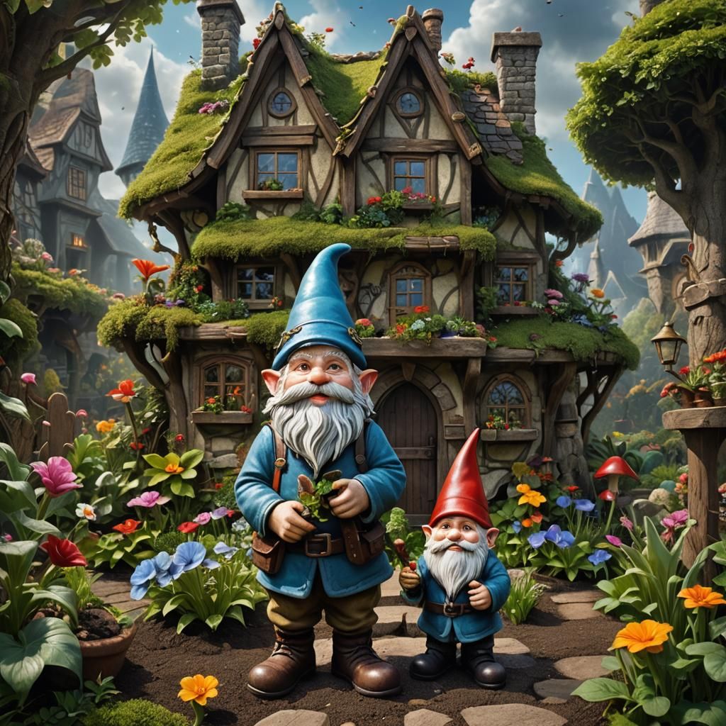 Gnome Gardener in Magical House: Movie Poster
