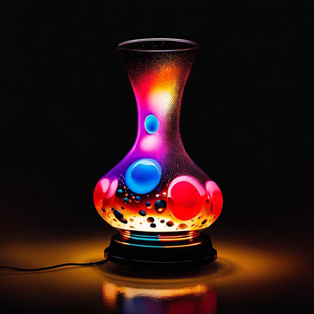 Lava lamp in the style of Ralph Steadman