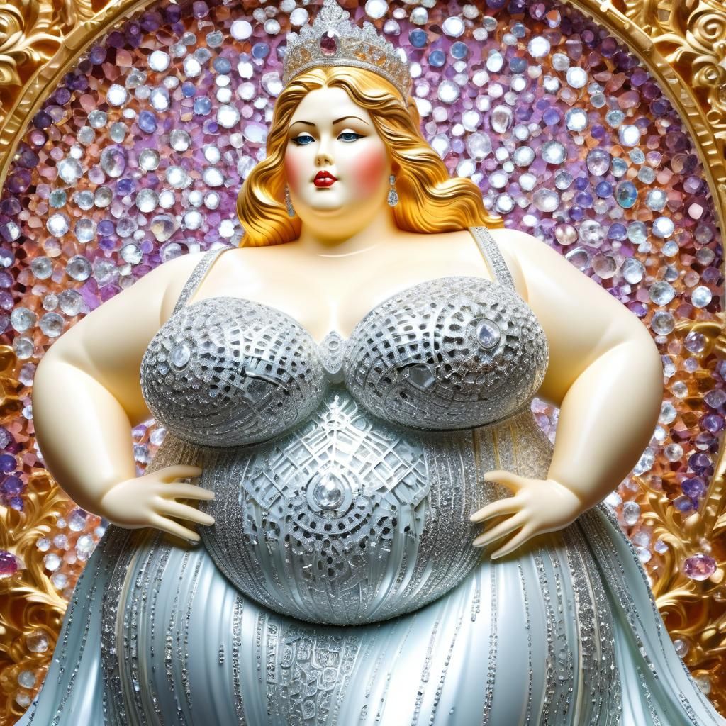 Crystal Figurine of a Beautiful Obese Woman