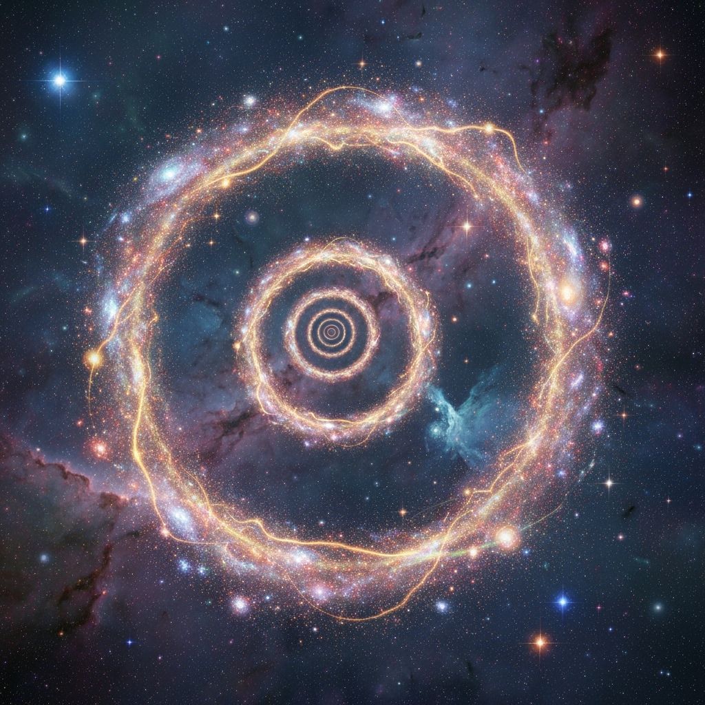 Cosmic Memory Spiral in Surreal Abstract Style