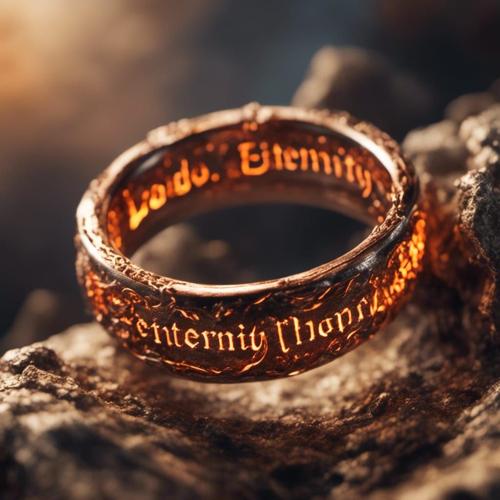Fiery Eternity Engraved Ring: Macro Photography