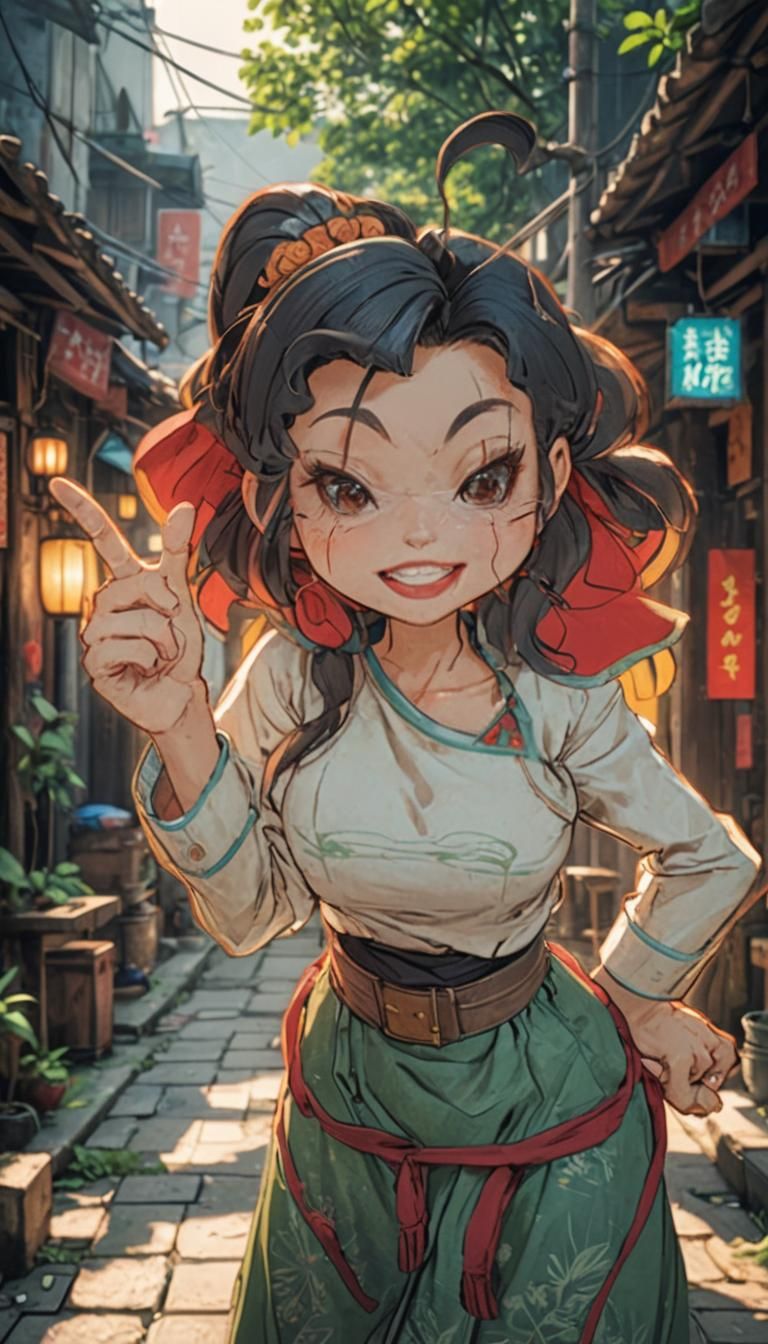 Anime Style Portrait of a Young Vietnamese Woman