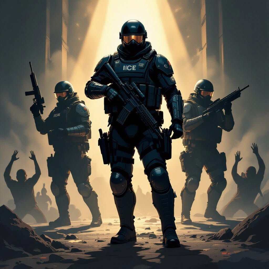 Divine ICE Agents Battle Shadowy Protesters in Dramatic Comi...