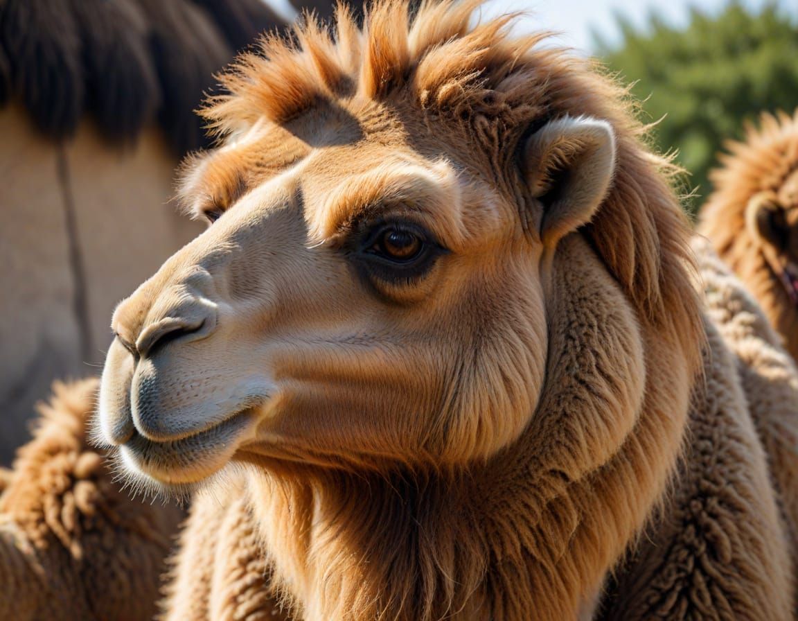 Close Up Portrait of a Bactrian Camel