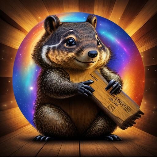 Cosmic Woodchuck Chucking Wood: Pablo Amaringo Style