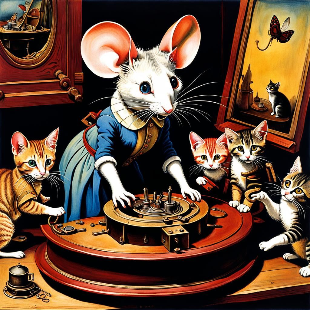 A giant mouse frees kittens from mouse traps Je me souviens ...