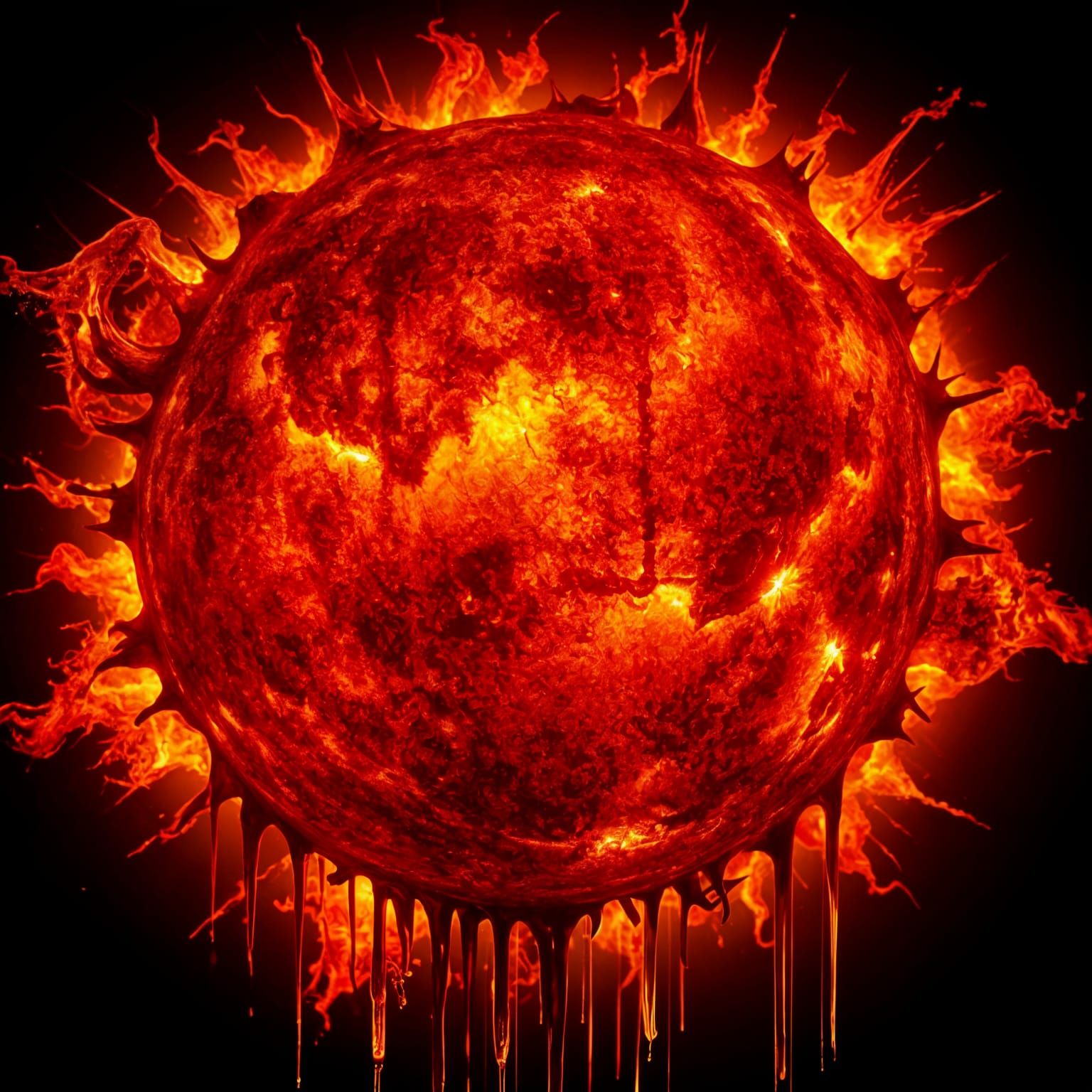 Surreal Melting Sun in Cinematic Style