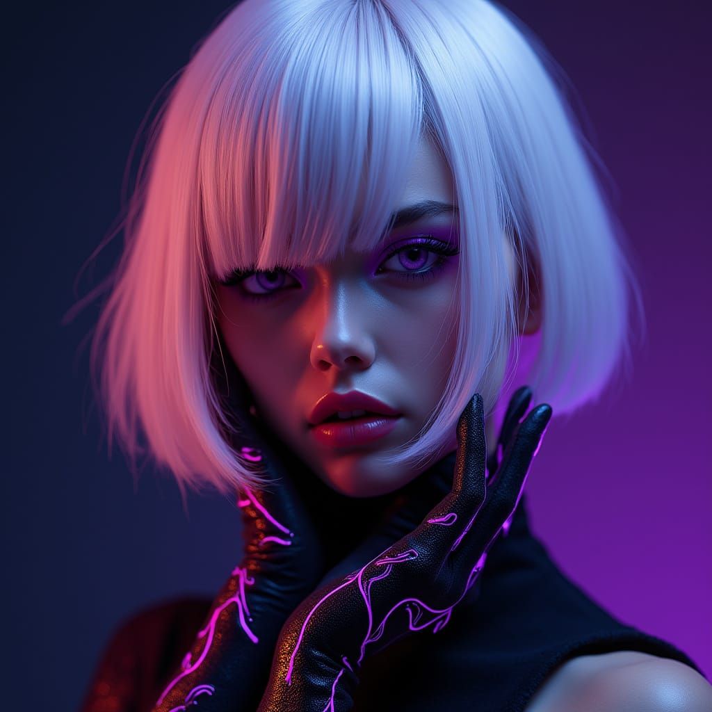 Cyberpunk Goddess with Mysterious Aura