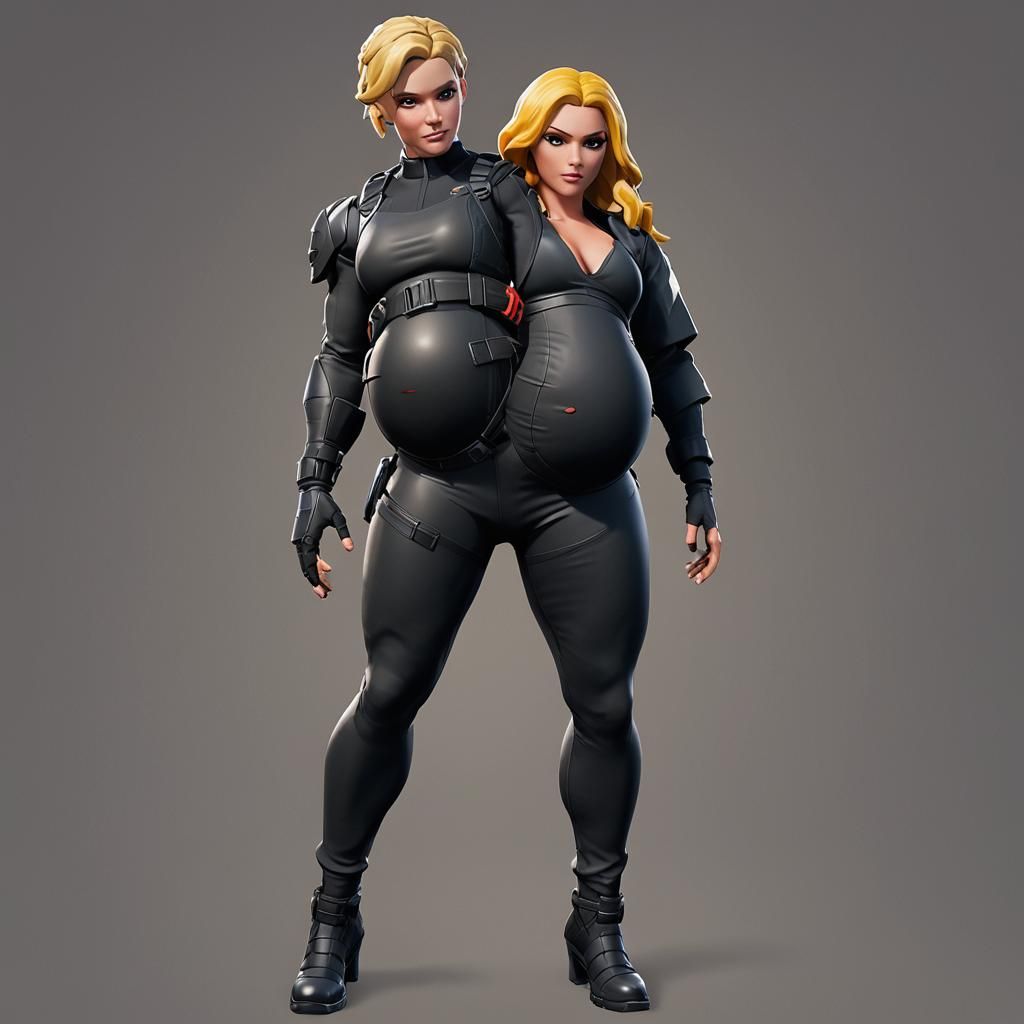 Pregnant Black Widow Skin: Hyperrealistic Concept Art