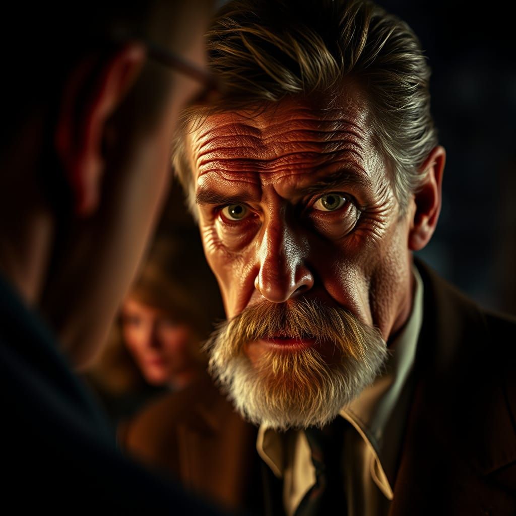 Charles Bronson Haunting Stare in Hyperrealistic Portrait