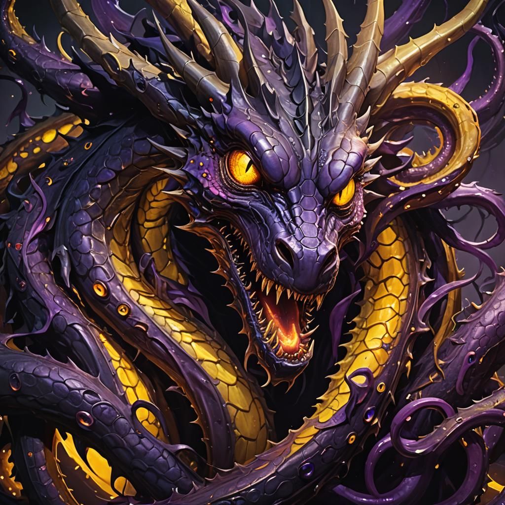 Eldritch Dragon Concept Art in Dark Fantasy Style