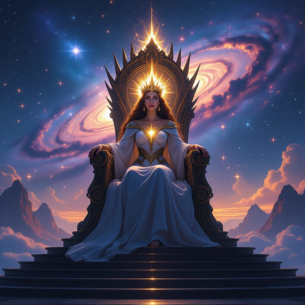 Goddess of the Universe on Olympus Throne