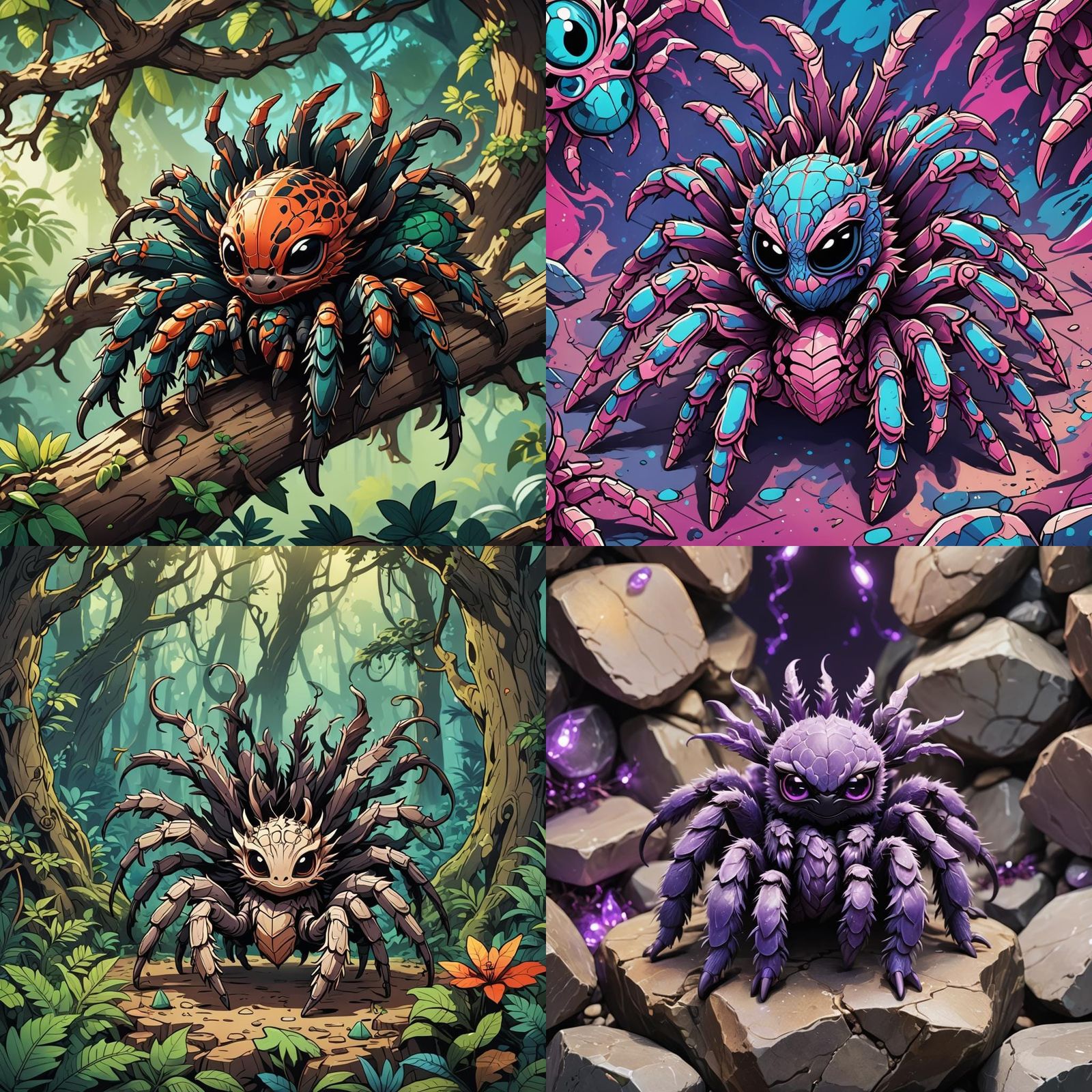 Chibi Dragon Tarantula in Anime Style