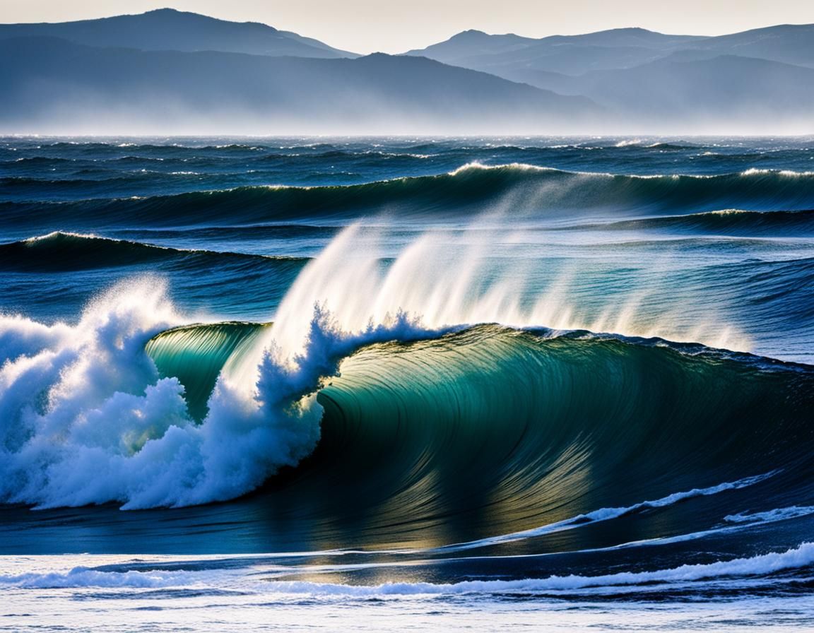 Sunlit Wave: A Seascape of Light and Contrast