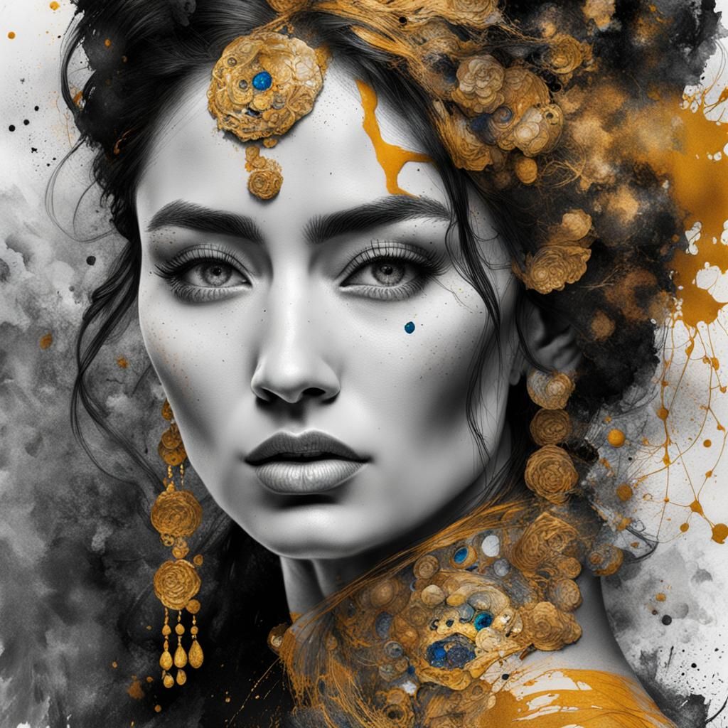 Gold and charcoal