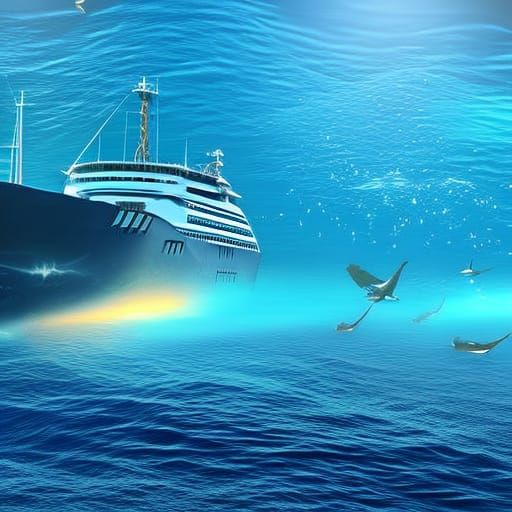 Ship at Sea with Hidden Serpents