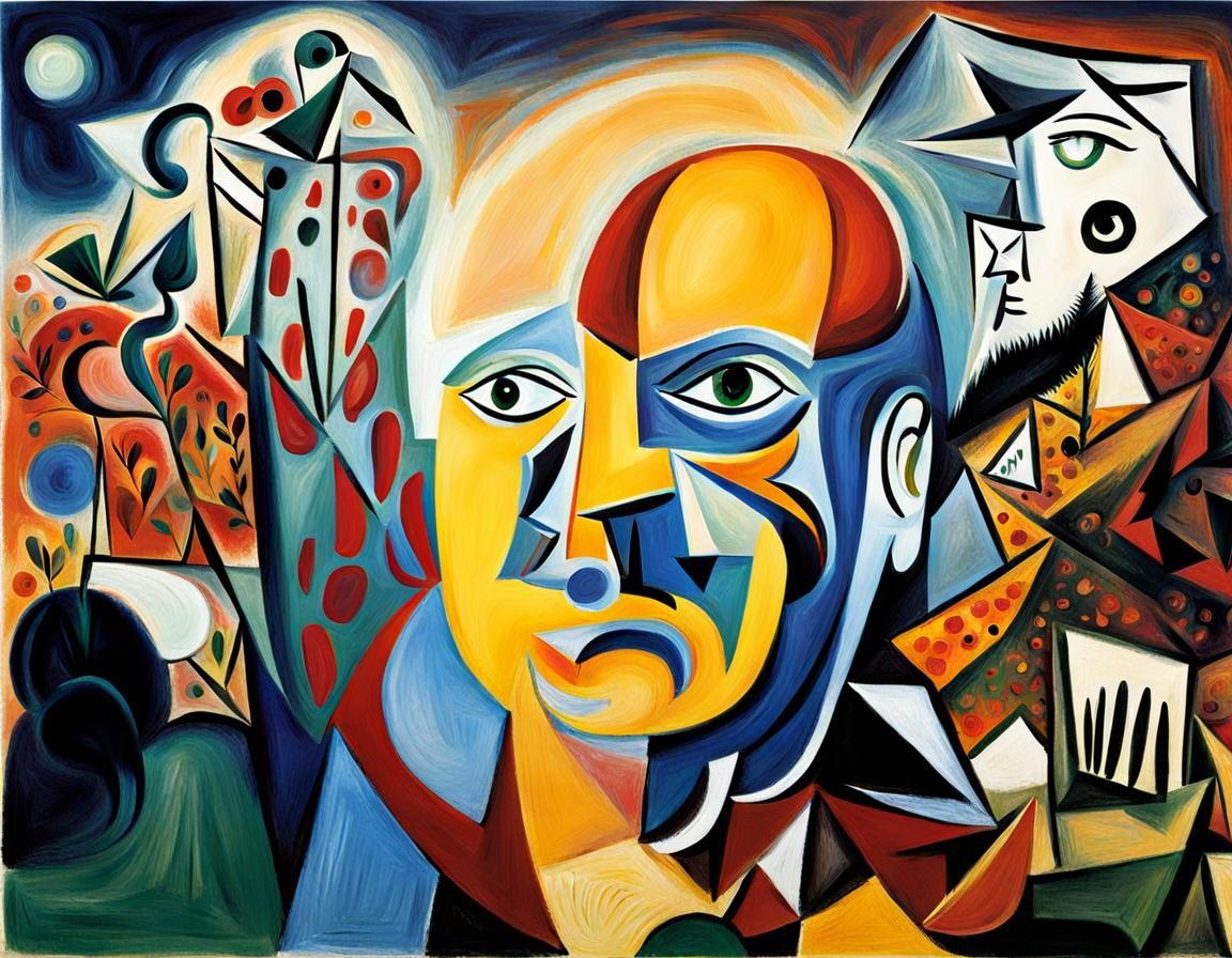 Abstract Composition Inspired by Picasso's Cubism