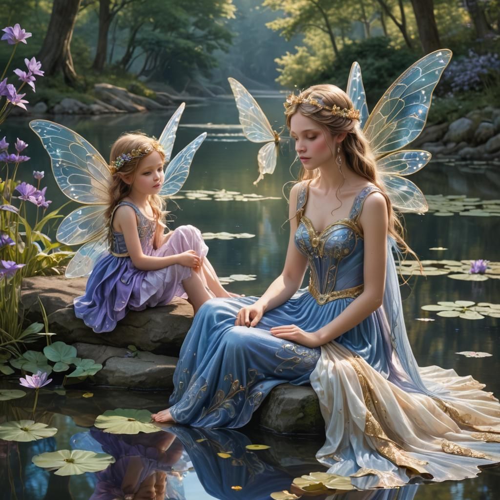Fairies by a Lake: A Whimsical Masterpiece