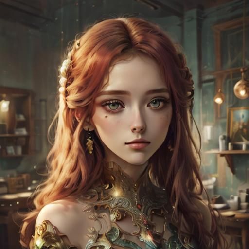 <lora:COSMOS got LORA:1.0> Jeune femme rousse envoûtante