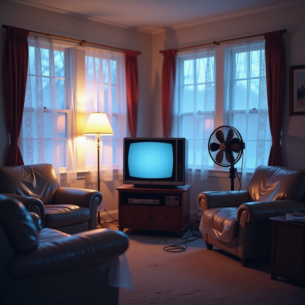 Dreamcore Living Room with CRT TV and Fan