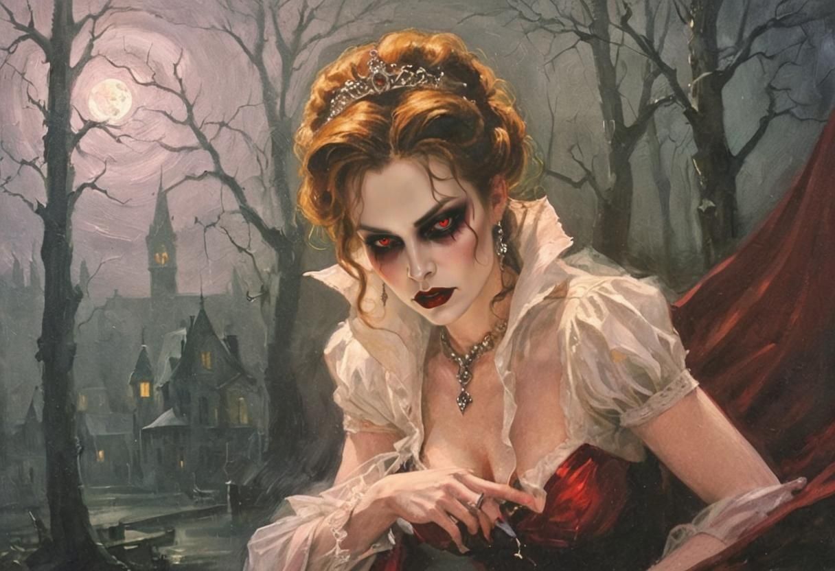 Noir Vampire Queen Portrait