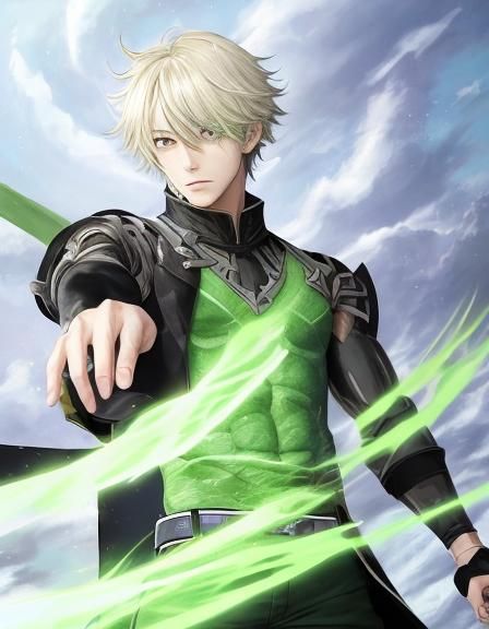 Anime Boy with Four Arms in Manga Style