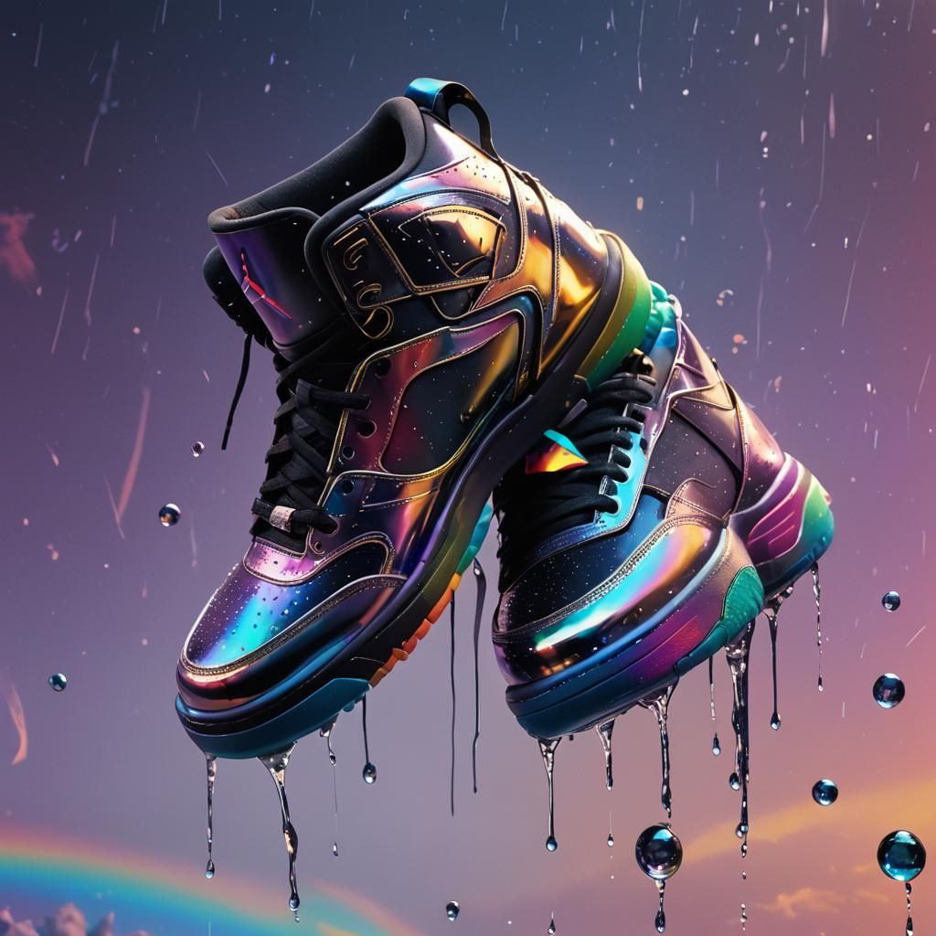 Chrome Air Jordan Drifting in Space