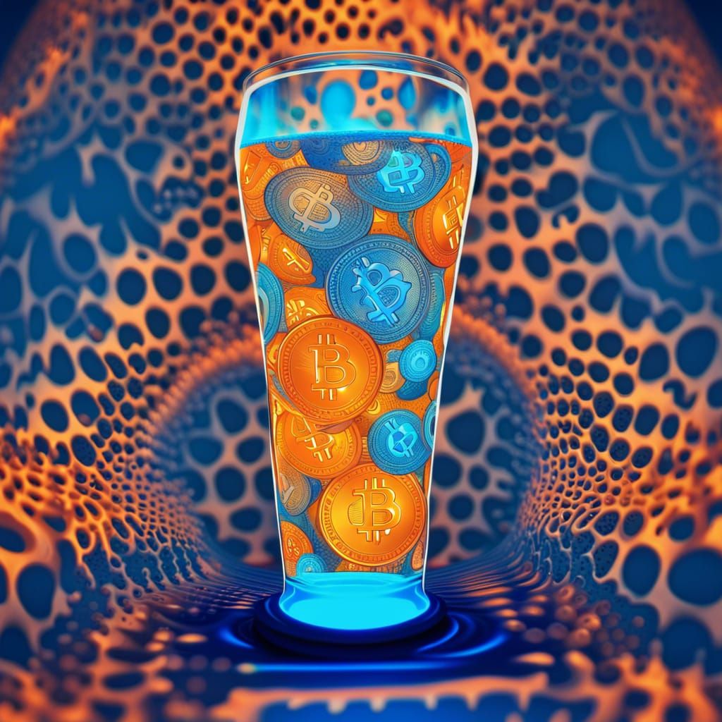 Bitcoin Lava Lamp on Biden's Desk: Abstract Fractal Art