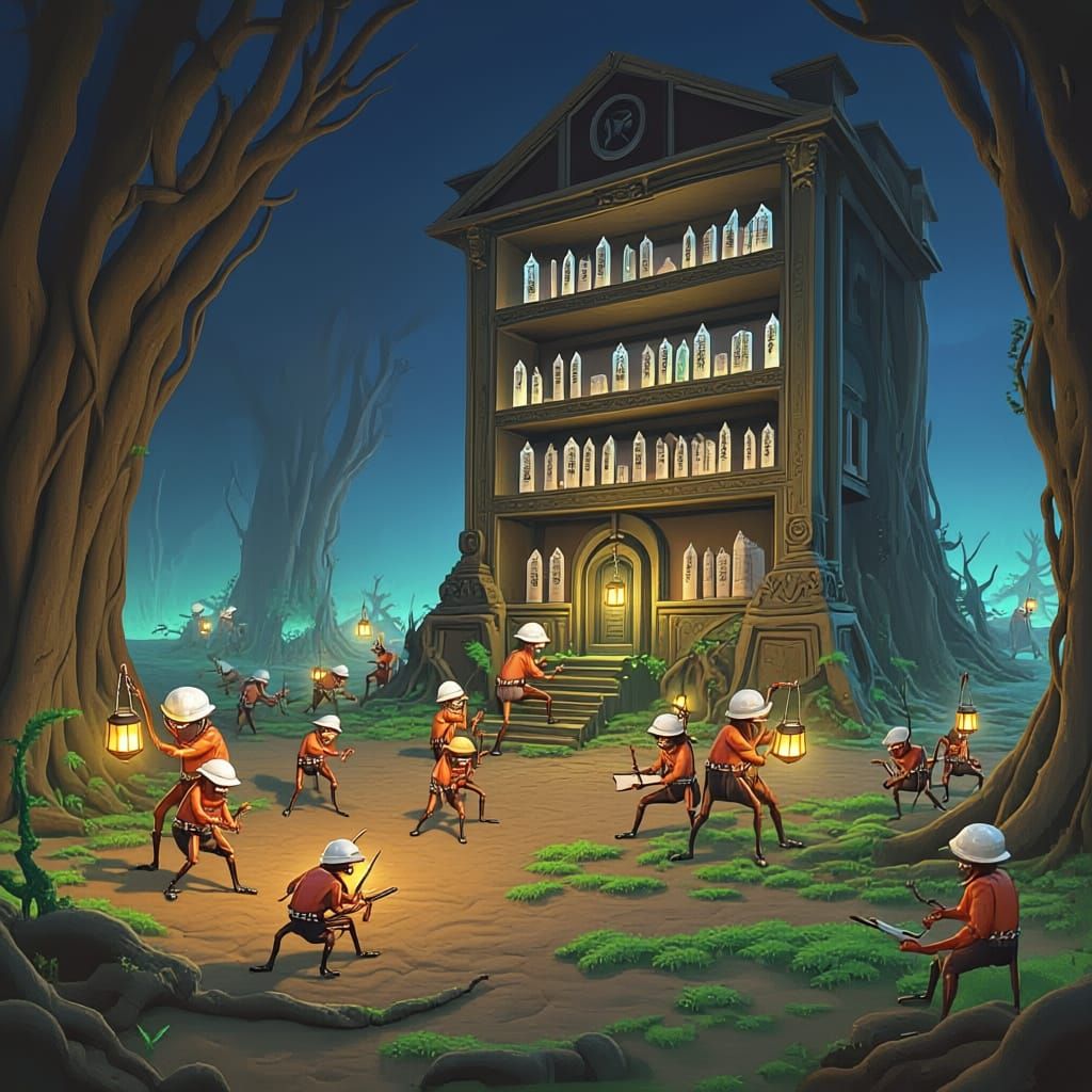 Alien Ant Colony Builds Subterranean Crystal Library