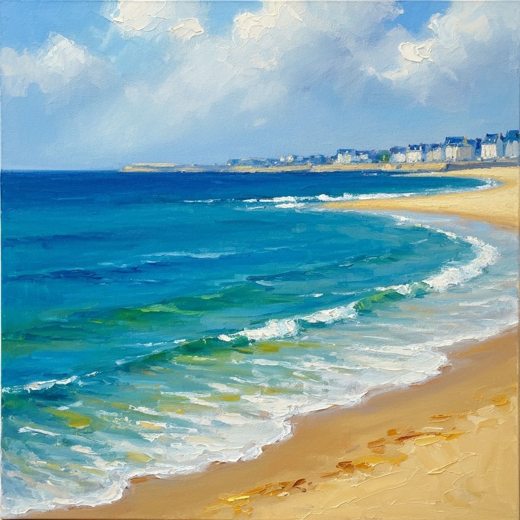 The blue sea, on the beach at St. Malo