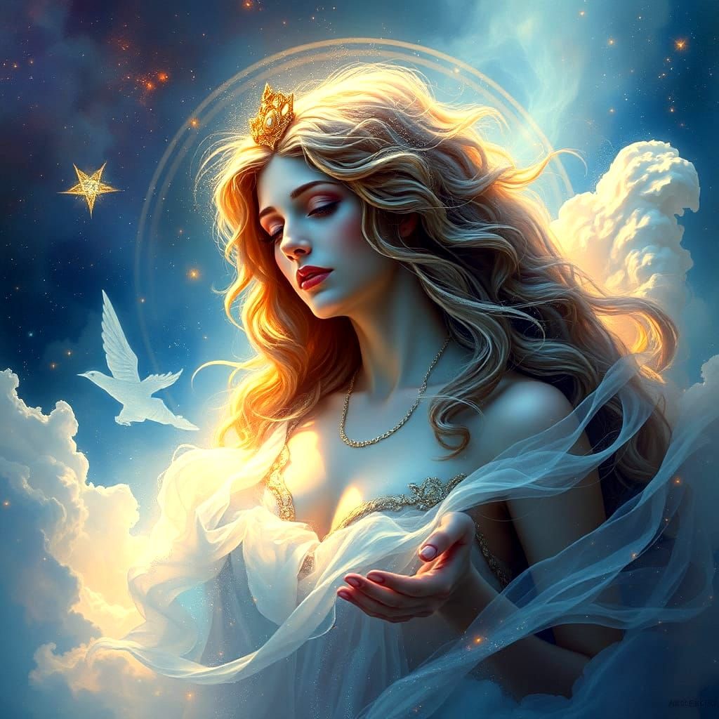 Venus Goddess in Celestial Cosmic Holographic Art