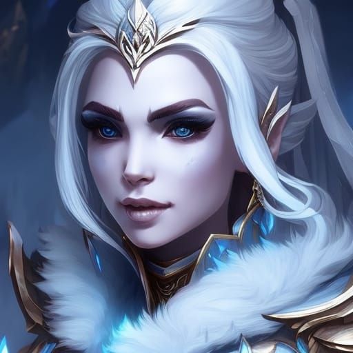 Icy Queen Portrait in Digital Art Style