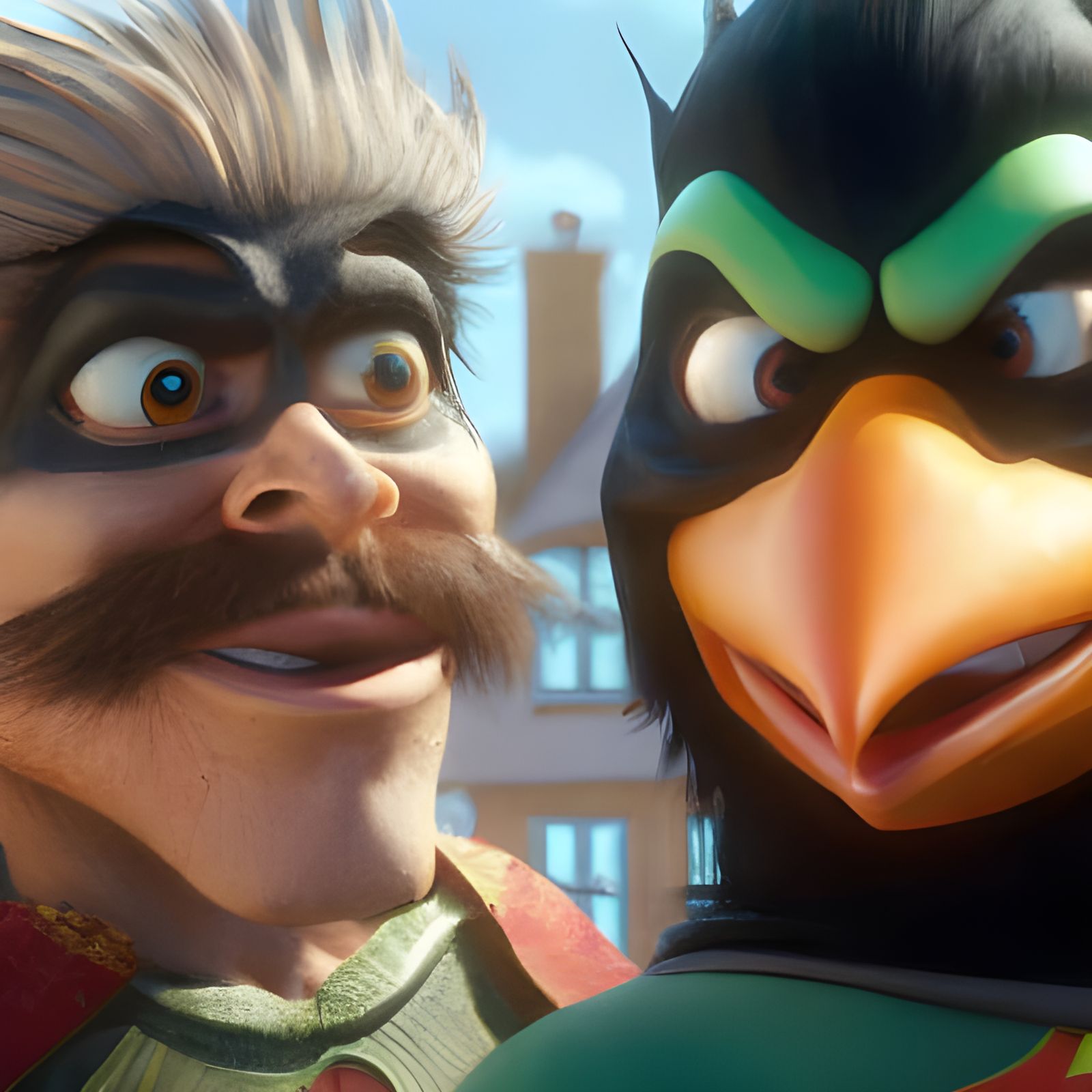 Batman and Robin as Muppets: 3D Rendering
