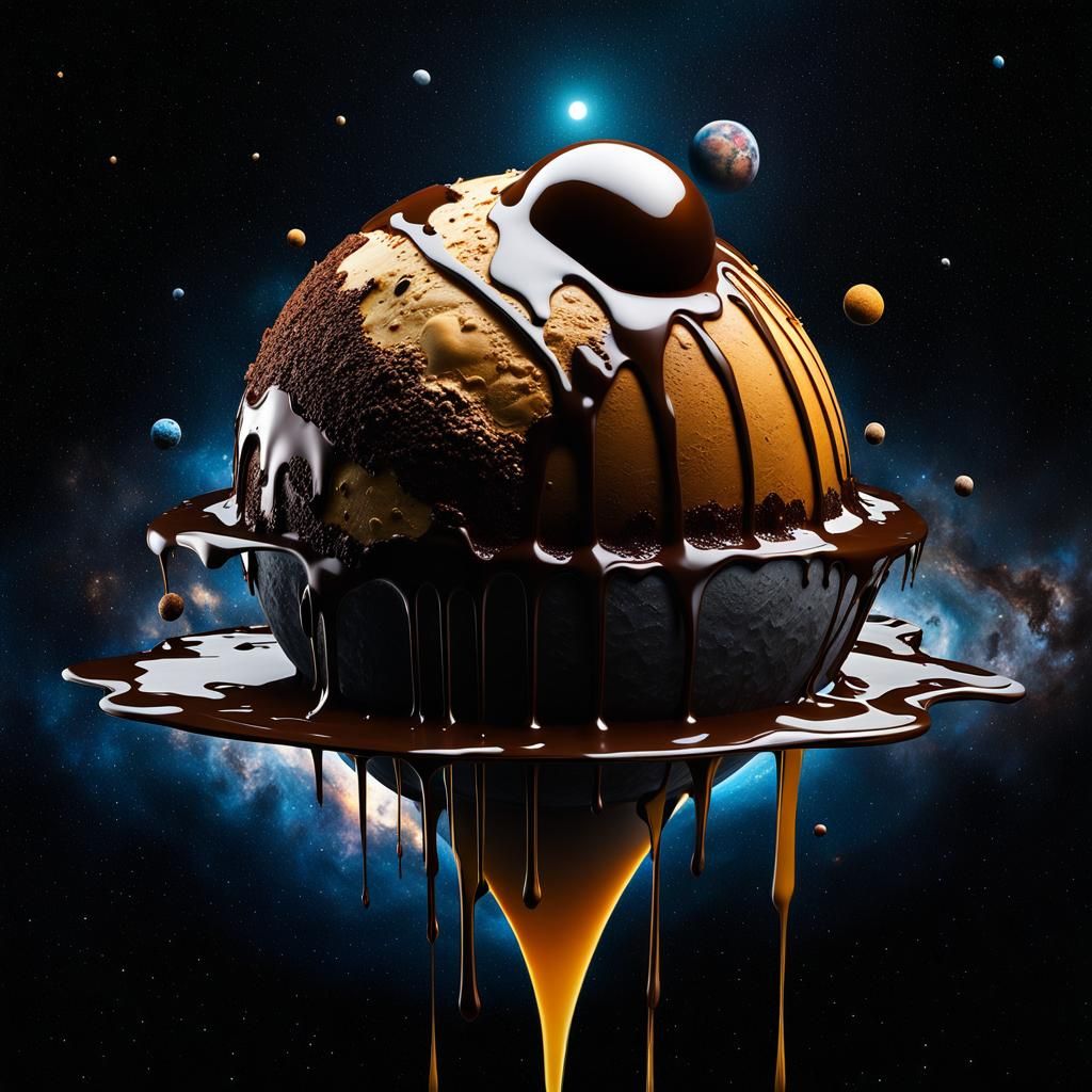Melting Ice Cream Planet in Galactic Darkness
