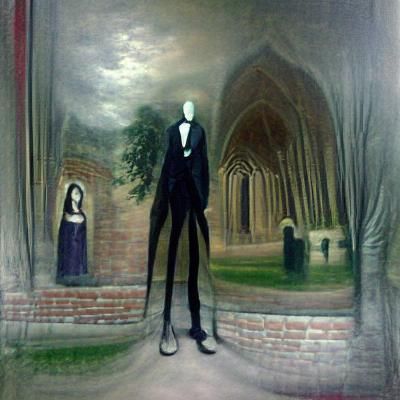 Creepy Gothic Portrait of Slenderman