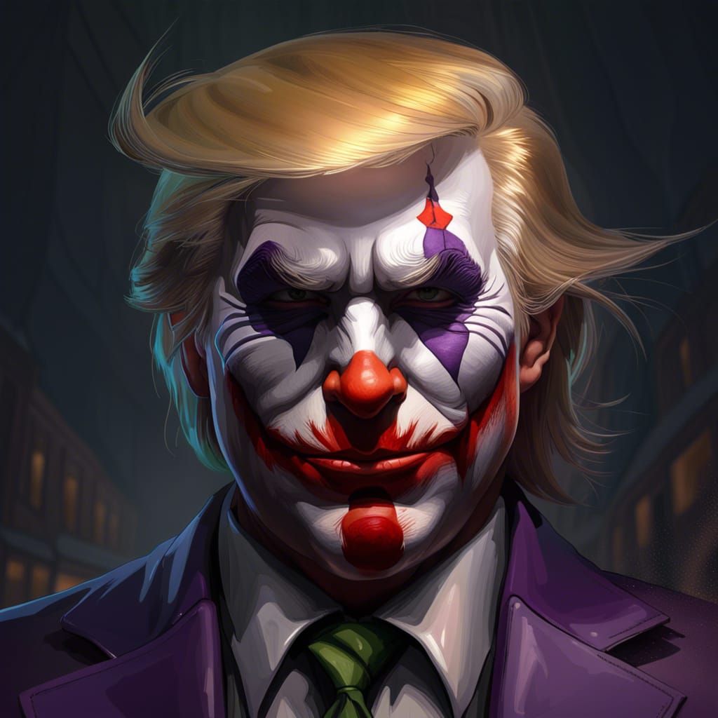 Donald Trump as Joker: Hyperrealistic Portrait