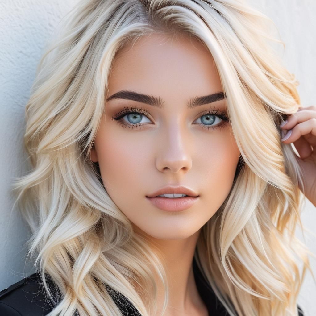 Woman with White-Blonde Hair and Ocean Eyes