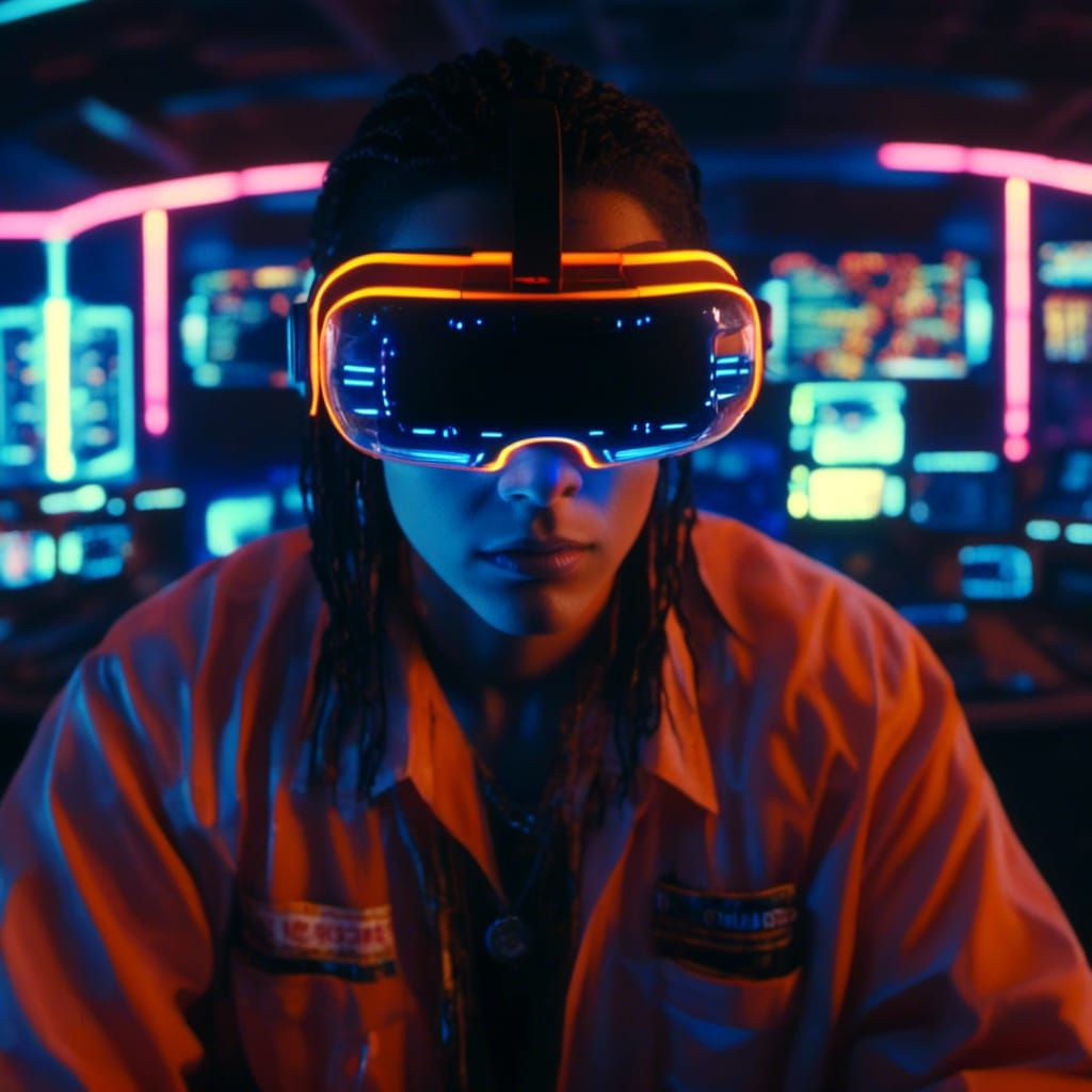 Cinematic Screencap from the 1995 Cyberpunk Sci-Fi Film "Neu...