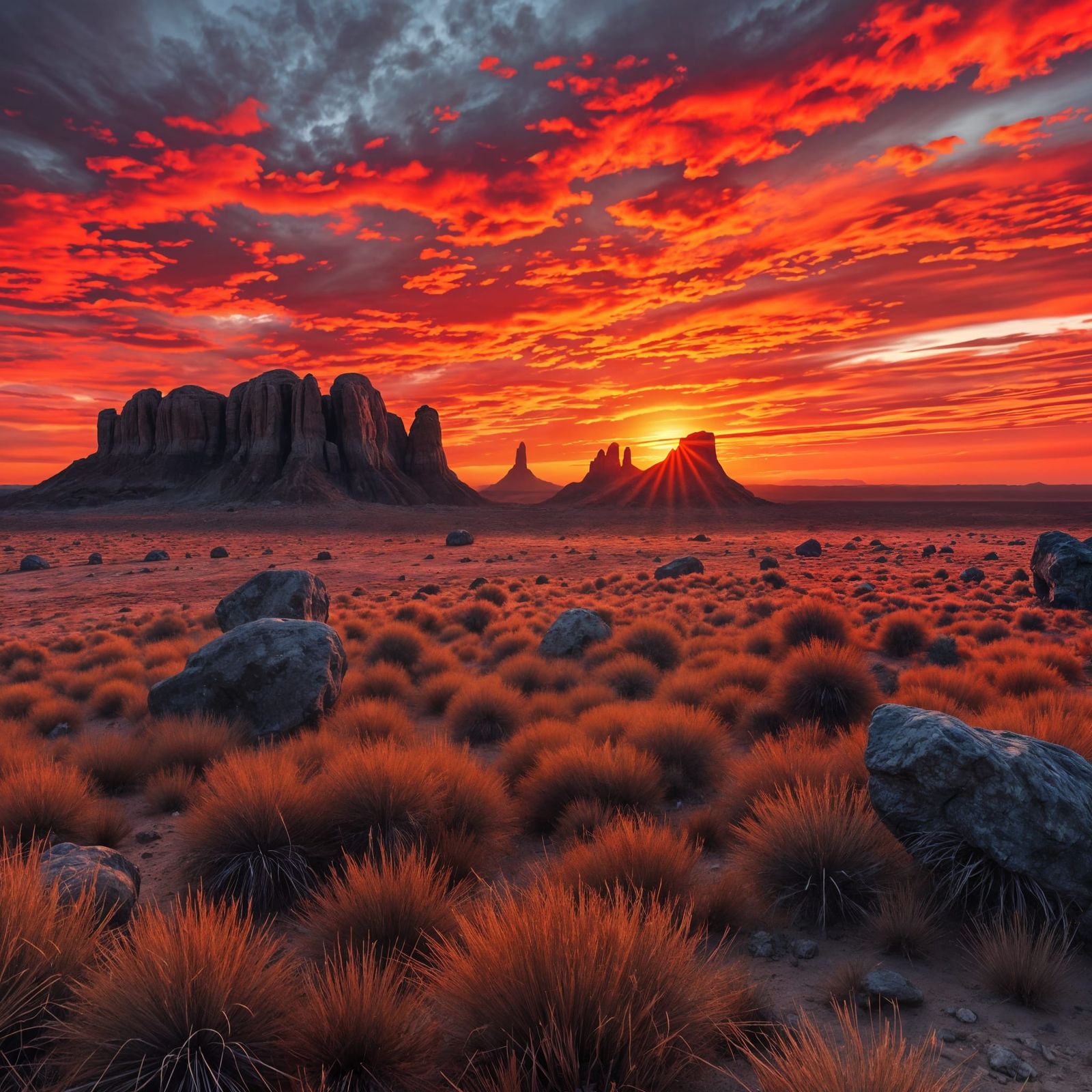 Fiery Sunset Over the Australian Outback