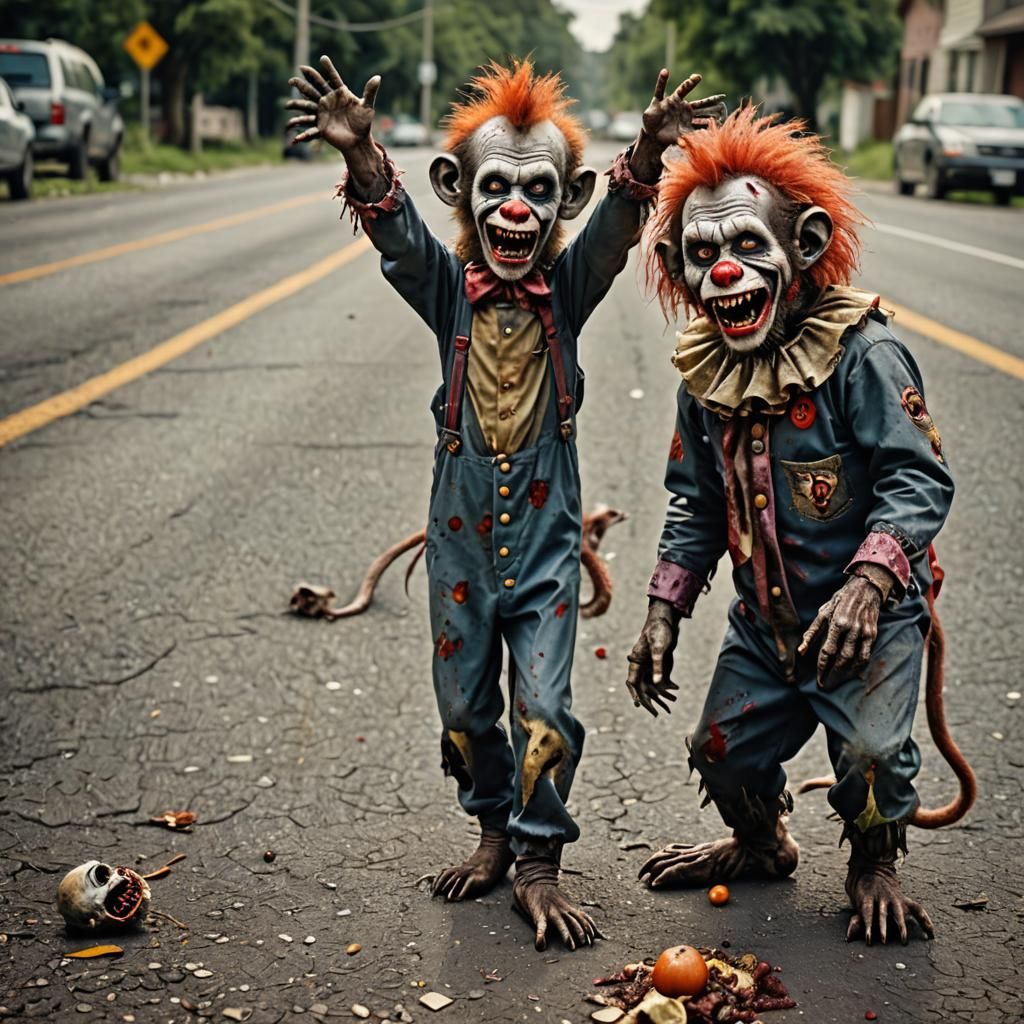 Zombie Monkey Clown Toddlers Feast: Hyperrealistic Horror