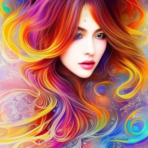 Anime Princess in Golden Light: Bold Graphic Illustration