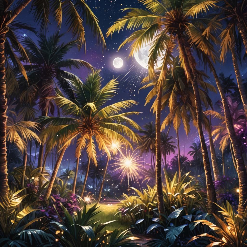 Illuminated Garden: Fantasy Art in Digital Style