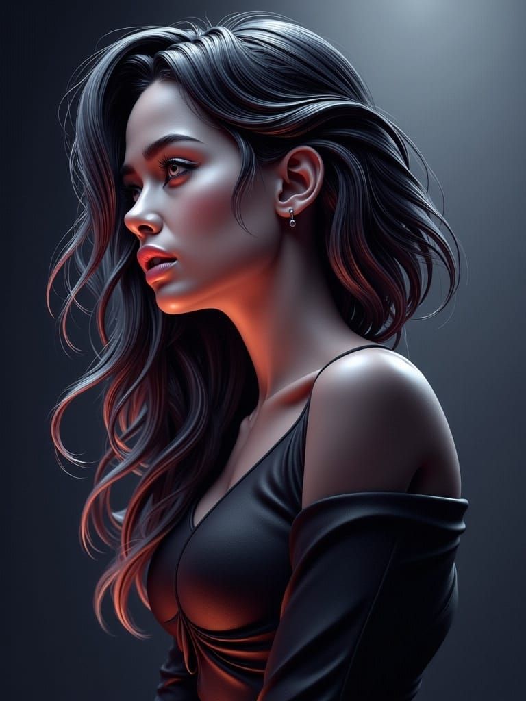 Frustrated Scandinavian Woman: Hyperdetailed Portrait in Unr...