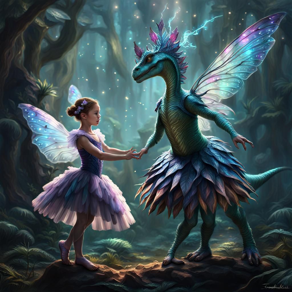 Fairy Dinosaur Ballerinas Granting Wishes